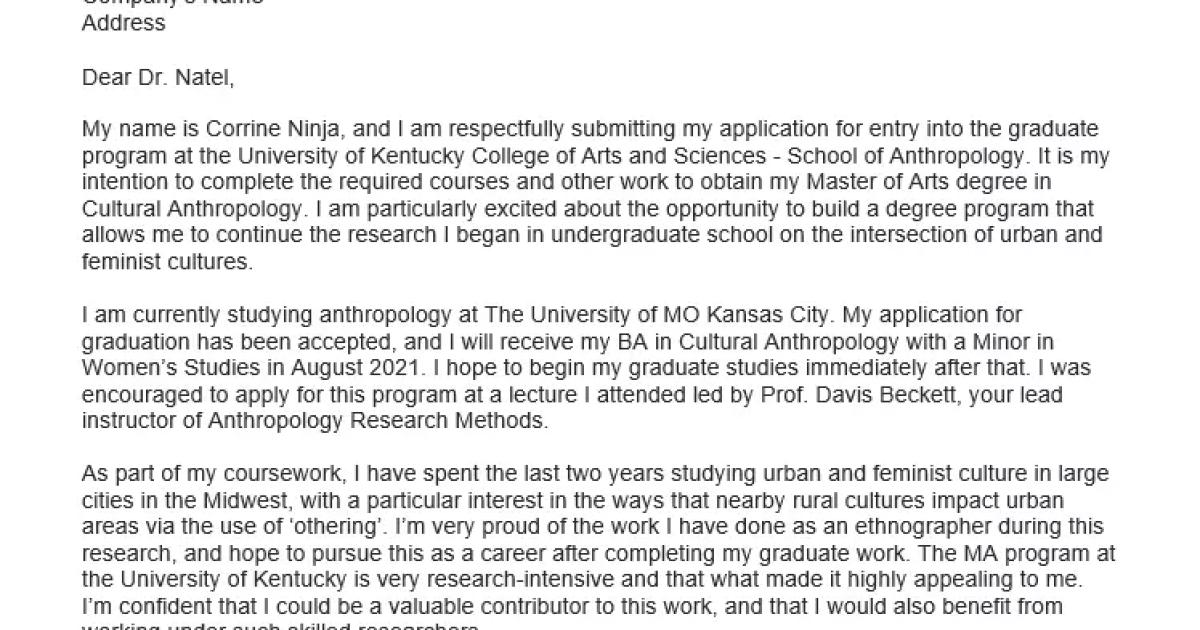 How to Write a Cover Letter for Graduate School